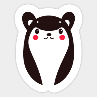 Kawaii Bear || Minimalist Red Panda ||  Vector Art Sticker